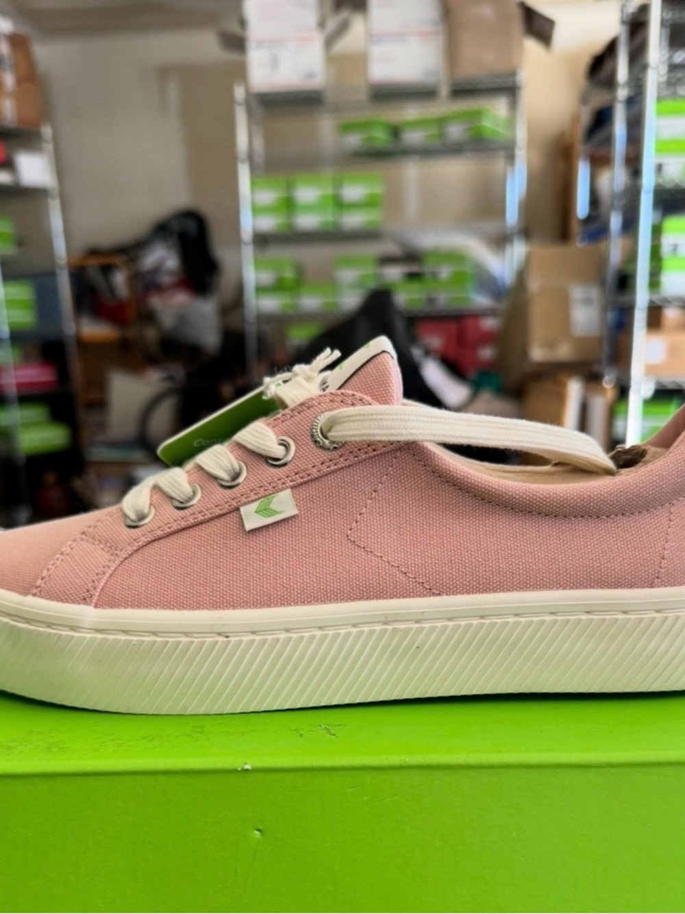 Cariuma Low-Top Sneakers in Off-White with Black Logo - Picture 8 of 10